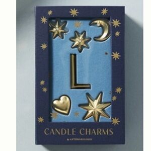 Anthropologie Gold Monogram L Candle Charms